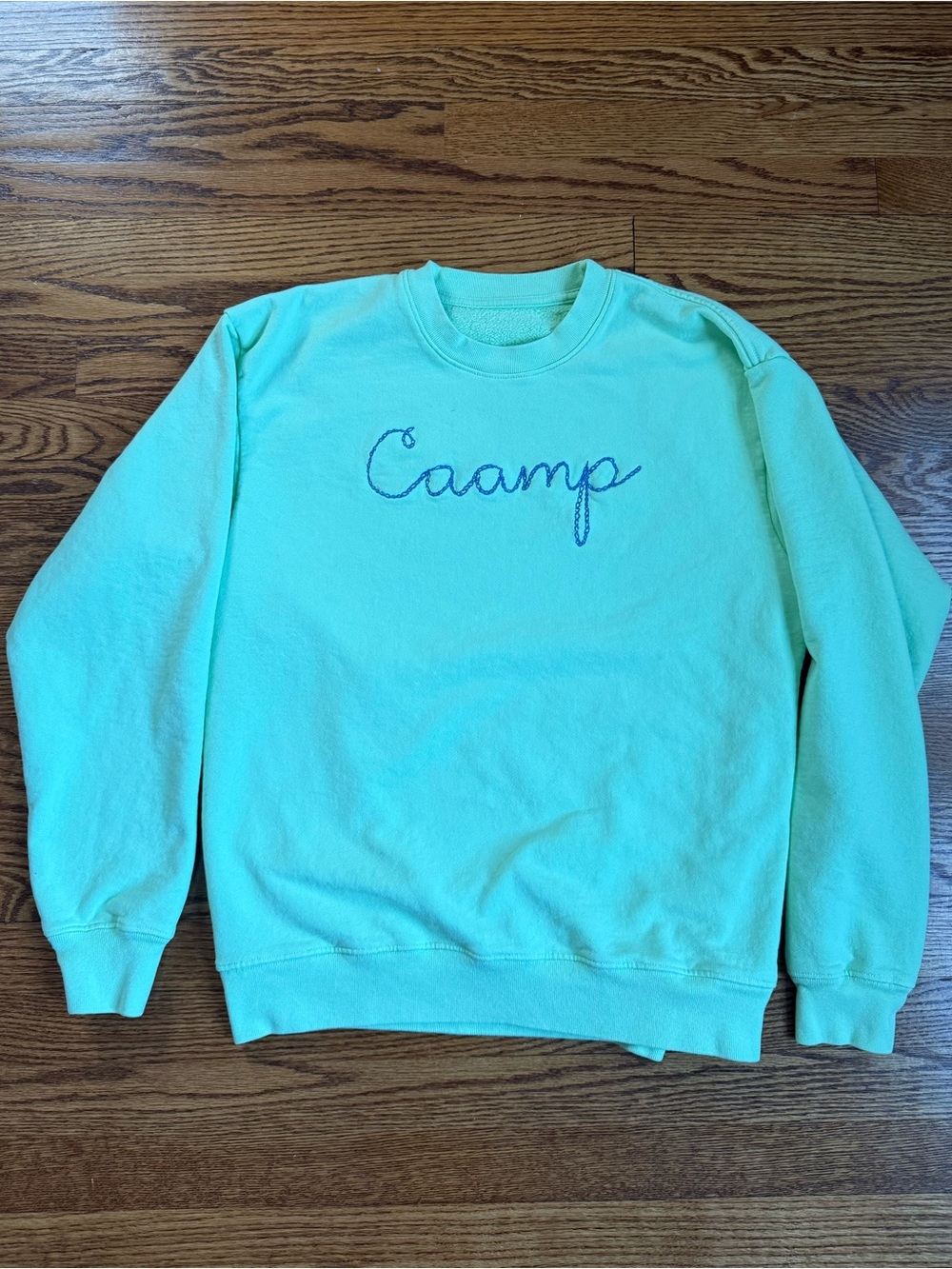 Caamp Official Merch Mint Green Embroidered Crewneck Sweatshirt Cotton Size M